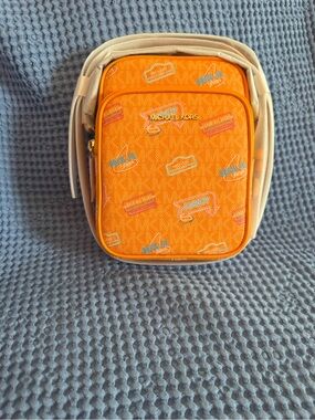 Michael Kors Orange Monogram Mini Crossbody with Multicolor Accents